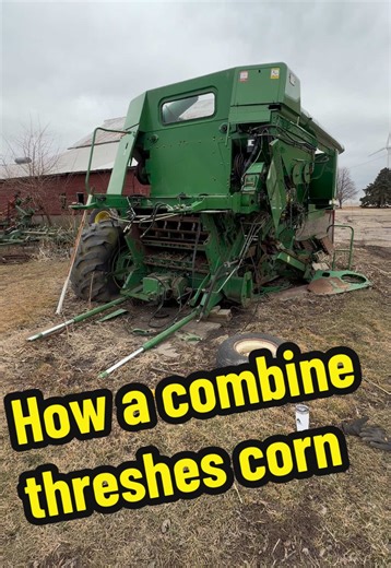 How a Combine Shells an Ear of Corn