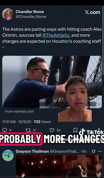 Alex Cintron is out, who takes his place? #astros #astrosbaseball #houstonastros #fired