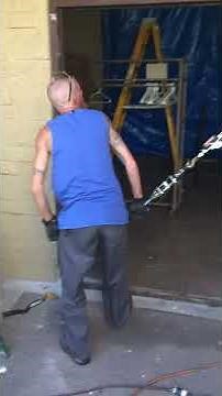 How to remove concrete filled metal door frame