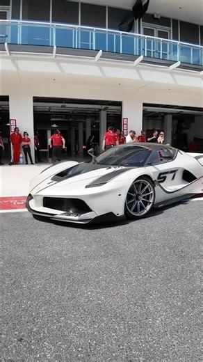 The Ferrari FXX K rolls out of the paddock and heads straight for the track at Ferrari Racing Days.