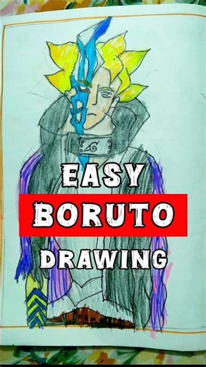 Lets draw BORUTO UZUMAKI🎨 #shorts #youtubeshorts #ytshorts #kids #kidsdrawing #boruto #naruto