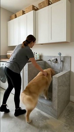 MODERN Laundry Room with Built-In Dog Wash 🚿🐾