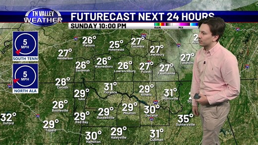Tune in here tonight for a final look at your local forecast from the Tennessee Valley Weather Center with Chase Wilson - | Tennessee Valley Weather