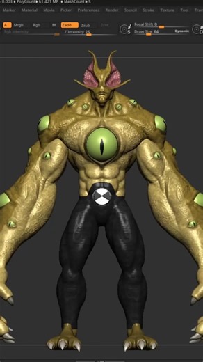 Sculpting Eye Guy (Ben 10) in ZBrush | Part 6: Final reveal