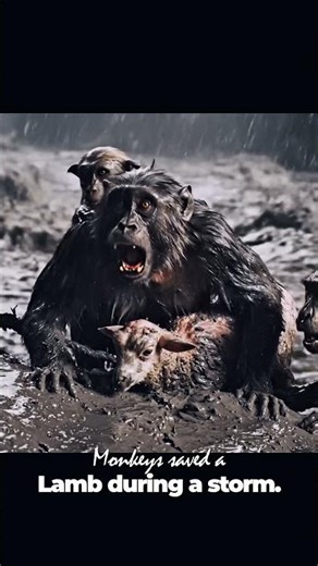 Monkeys saved aLamb during a storm Part3