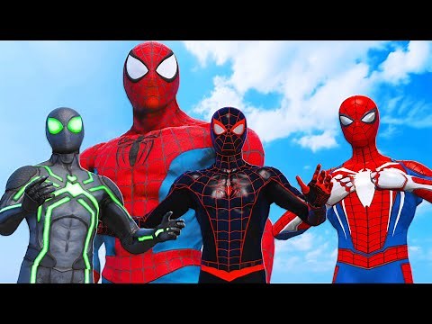 Spiderman & PS4 Spider-Man Big Time & Spider-Man Miles Morales Vs Spiderman Muscle