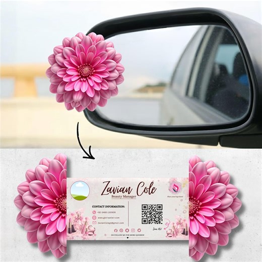 Die Cut Flower QR Code Business Card Template, Foldable Interactive Canva Design, Editable Beauty Salon Digital Download - Etsy