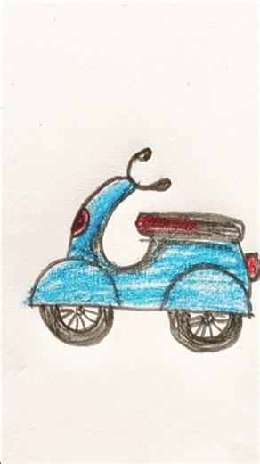Very easy drawing scooty step It is a clear-cut, easily understood method to help you#youtubeshor