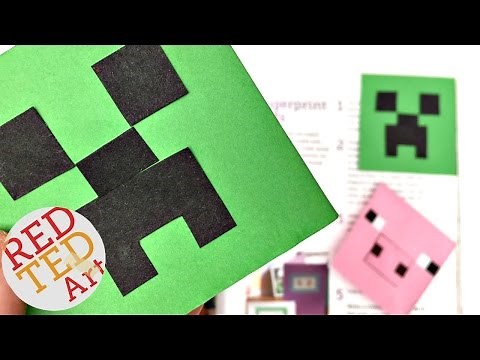 Easy Minecraft Bookmark - Creeper DIY - Paper Crafts