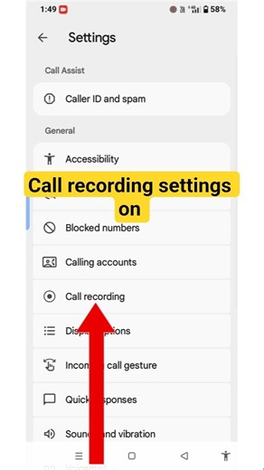 call recording enable kaise kare / unknown person call recording settings on #shorts #callrecording