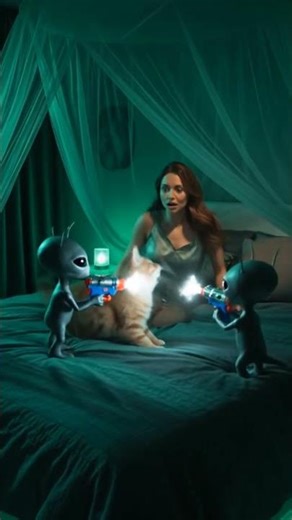 Cat vs Aliens, Who Wins 🛸👽 #shorts #cat #catfunny