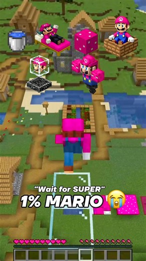 PINK Super MARIO in Minecraft world 😭😍 #minecraft #supermario