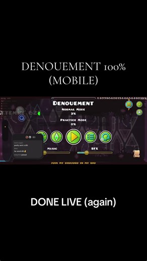 Achieving 100% in Denouement Geometry Dash