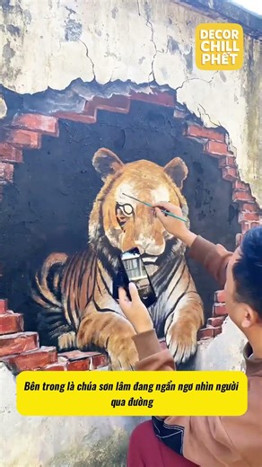 Khi tôi vẽ một con hổ bên đường xem phản ứng người đi đường #diy #vetranh #decor #trending #shorts