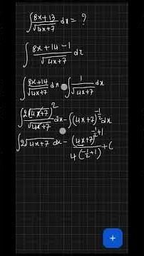 Solve ∫(8x+13)/√(4x+7) dx | Cengage Integration 7.10 #Shorts #Math