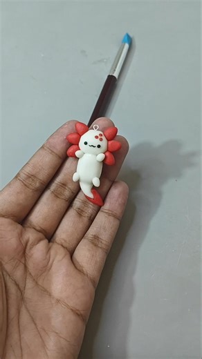 make cute axolotl clay charm Day 33 of 100 clay charms challange, #claycharms #axolotl