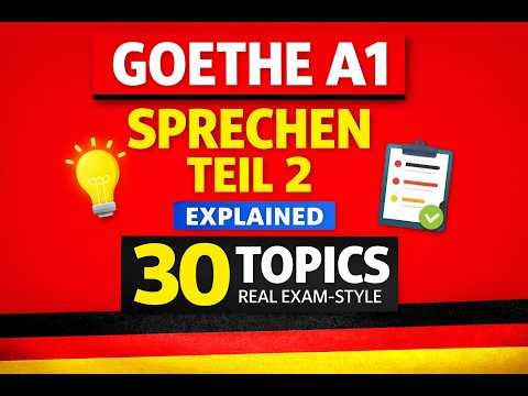 Goethe A1 Sprechen Teil 2 | 30 Real Exam Questions & Answers (German A1 Speaking Practice)