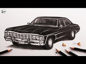 How to Draw a Realistic Car Narrated for Beginners: 67 Chevy Impala