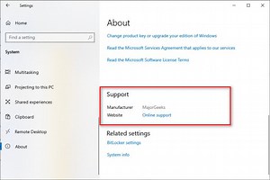 How to Add, Edit or Change OEM Information in Windows 10 - MajorGeeks