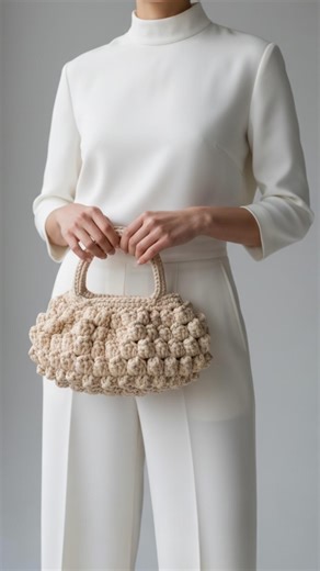 Handmade Bubble Stitch Crochet Bag | Recycled Yarn Handbag | Minimal Artisan Purse - Etsy UK