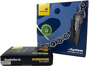 Scottoiler vSystem Automatic Motorcycle Chain Lubrication System with Biodegradable Green Scottoil & Scorpion Dual Injector - Twin Feed applicator Bundle…