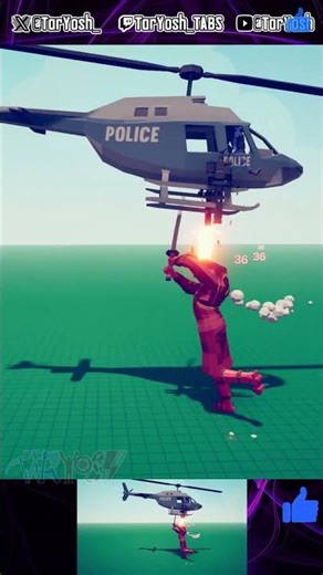 🚁Helicopter vs Samurai Giant #TarYoshTabs