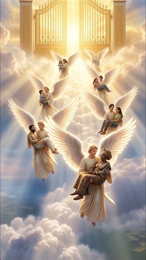 Angels Carry Souls Toward Heaven Gates #heaven #angels #jesus #faith #god #spiritual #prayer #bible