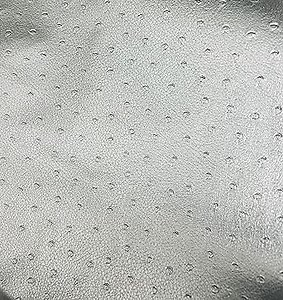 FABRICS FOREVER- Faux Leather Ostrich Silver Upholstery Fabric by The Yard - 1 Yard 54" x 36" Wide | Ostrich Silver Vinyl Fabric Material Faux Leather Sheets for DIY, Upholstery Crafts