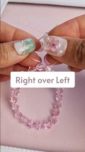 How to tie elastic string for a double-strand beaded bracelet for your easy DIY craft project