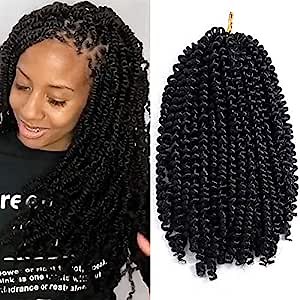 Spring Twist Braiding Style, Fluffy Twist Hair, Nubian Twist Hair Black Color Hair Extension,one pack #1