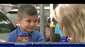Aww.... 4-year-old boy cries on TV after reporter asks him if he will miss his mom on the first day of school. #MorningMustSee | WSVN-TV