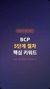 [60초 핵심키워드] BCP 5단계 절차ㅣRTO RPO 복구사이트 #Shorts
