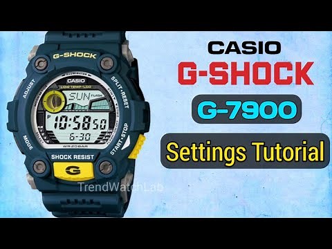 How to set the time on Casio G-Shock G-7900 (3194).Full settings tutorial.