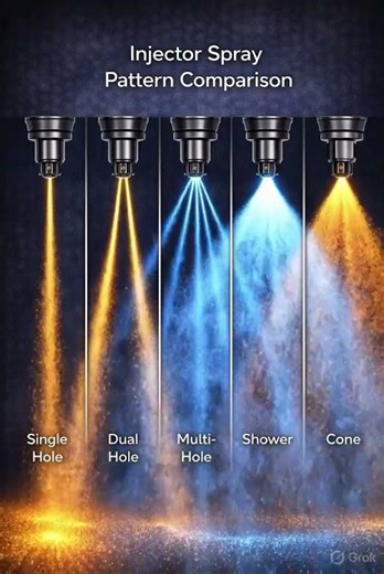 Injector spray pattern comparison