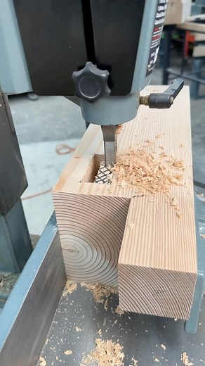 Dustin Mitchell | Using the @kingcanadatool hollow chisel mortiser to make mortises for the base section #woodworking #maker #tools | Instagram