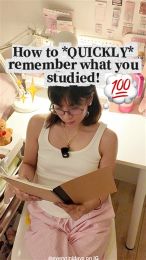 Rini | Study, Cozy Room, Mini Vlogs ⋆𐙚₊˚⊹♡ on Instagram: "— how to *QUICKLY* remember what you studied ⬇️ #QOTD: what's the most effective study technique for you? 👀 besties, if you want NEW ways to quickly remember what you studied— understanding, not just memorizing, then you should try @freenotesapp 👀✍🏻✨ 📝 it has features like the infinite whiteboard which helps you layout your thoughts limitlessly through a mindmap, and one of my faves is the picture-in-picture mode which lets me watch 