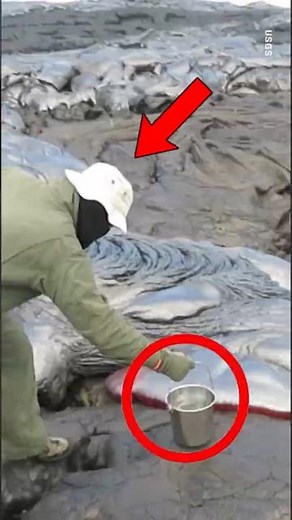 What actually happens when lava touches water😱 #shortvideo
