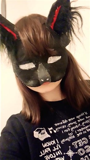 bat mask reveal :D { #bat #therianthropy #catmask #shorts }