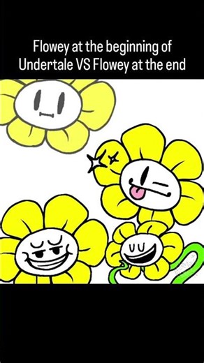 Flowey at the beginning Vs the end of Undertale #undertale