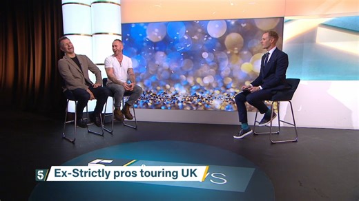 15K views · 253 reactions | Five former Strictly Come Dancing pros (Pasha Kovalev, James Jordan, Ian Waite, Vincent Simone and Brendan Cole) are burning up dance floors across the country with their new tour, Legends of the Dance Floor. James and Pasha tell 5 News that the show is "so special" to them. | Channel 5 News | Facebook