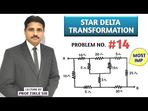STAR DELTA TRANSFORMATION SOLVED PROBLEM 14 IN ELECTRICAL ENGINEERING ‪@TIKLESACADEMYOFMATHS‬