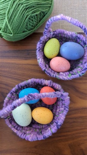 yarn coiled Easter basket 🧺 #easycraft #kidcrafts #easter