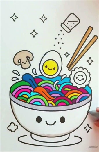 Rainbow noodle Coloring 🌈