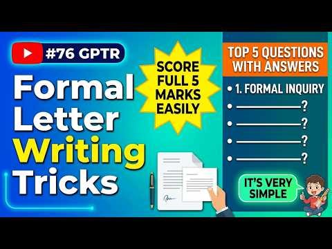 #77 GPTR Formal Letter Writing Tricks | Score Full 5 Marks Easily | Top 5 Questions With Answers
