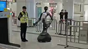 8.6K views · 82 reactions | Security #robot at Shenzhen metro stations. In Shenzhen, TORA-ONE, the humanoid security robot developed by PaXiniTech, has made its debut in the city's subway stations. TORA-ONE can automatically detect whether passengers are carrying backpacks, luggage or liquids. Based on this information, it carries out security checks and directs passengers accordingly. #chinatech #ai (cr: douyin 45704745331) | T-Time HK | Facebook