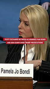 1.4M views · 11K reactions | WATCH: Trump’s AG nominee Pam Bondi pushes back against Sen. Adam Schiff (D-CA) as he questions her ability to keep politics out of the Justice Department. | Fox News | Facebook