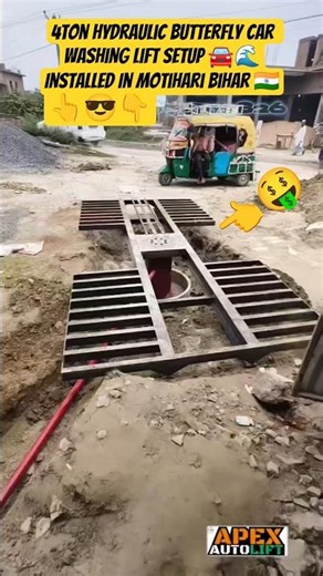 Hydraulic Car Lift || Butterfly Hydraulic Car Washing Lift Setup Installed In Motihari Bihar India🇮🇳