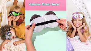 Miss Adola Sleep Mask for Kids - Valentines Gift for Kids Cute Silk Eye Cover for Sleeping Soft Kawaii Eyeshade Animal Eye Blindfold with Adjustable Strap for Girls Teens, Unicorn