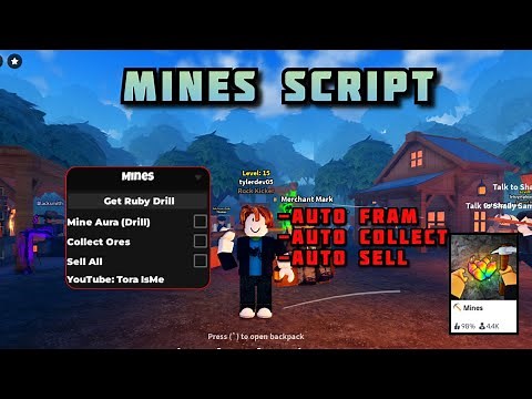 [NO KEY] Mines Script - Free Robux Items | Mine Aura | Collect Orbs | Auto Sell | More!!