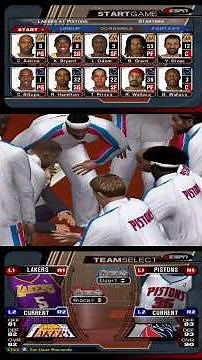 ESPN NBA 2K5 - Lakers vs Pistons | Classic PS2 Multiplayer Basketball Gameplay